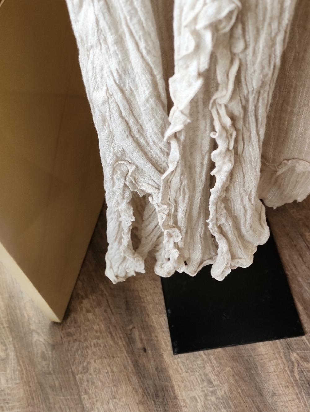 Boho Crinkled Ivory Maxi Dress - Picture 5 of 7